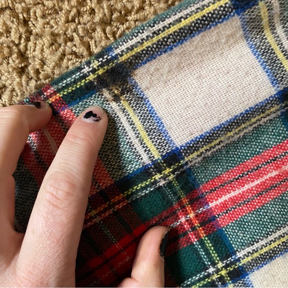 Chad Stevens tartan ivory plaid Christmas blazer open women’s small - Picture 8 of 12